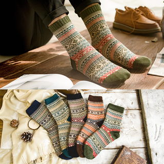 Lnrrabc de invierno gruesa caliente stripe calcetines de lana casual calcetines hombre calcetín de negocios macho calcetines