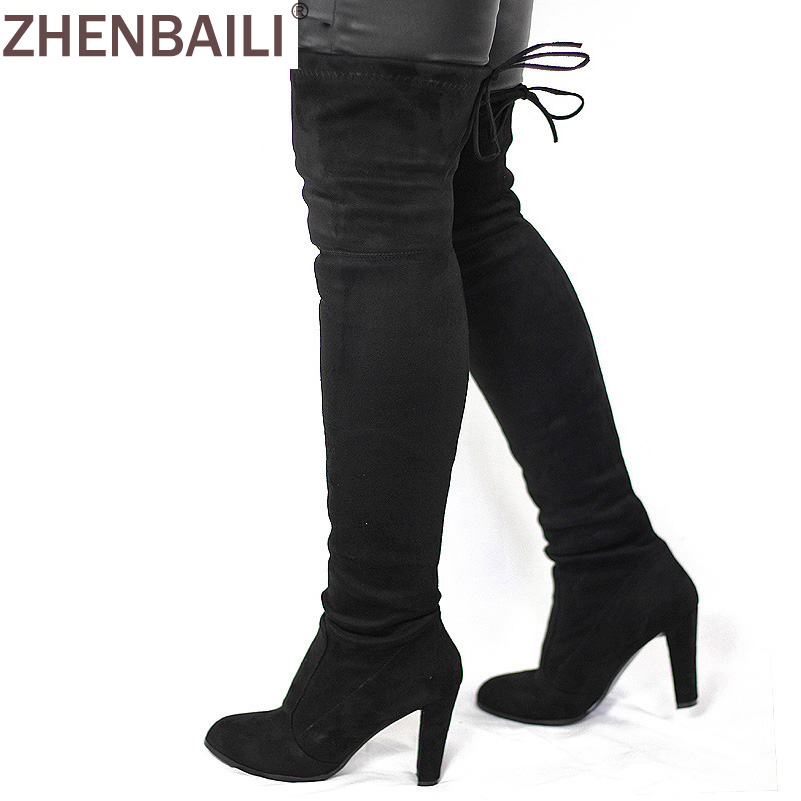Buy Women Faux Suede Thigh High Boots 