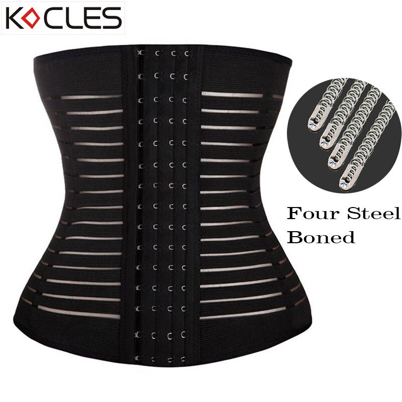 Ceinture Ventre Plat Pour Femme - Corset Minceur Avec Armatures - Effet Taille Serrée Instantané - Taille L Noir